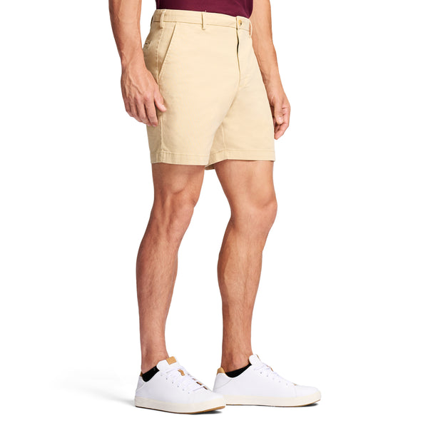 SALTWATER 7" FLAT FRONT CHINO SHORT - PALE KHAKI