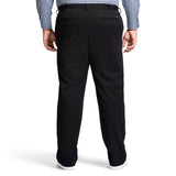 BIG & TALL PERFORMANCE FLAT FRONT CHINO PANTS - BLACK