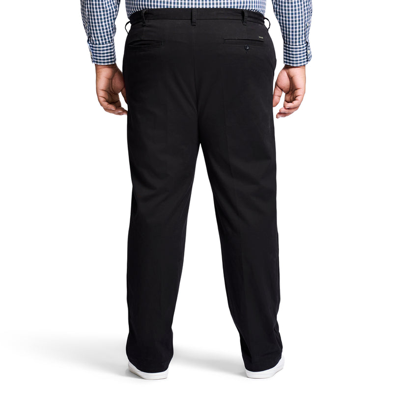 BIG & TALL PERFORMANCE FLAT-FRONT CHINO PANT - BLACK