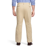BIG & TALL PERFORMANCE FLAT FRONT CHINO PANTS - CEDARWOOD KHAKI