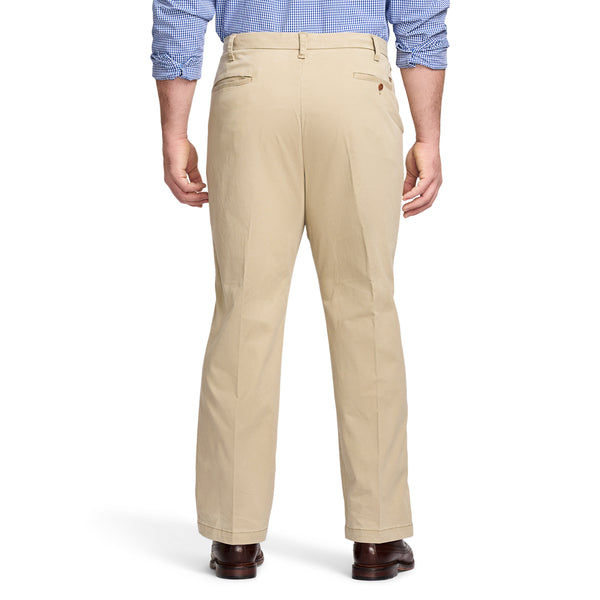 BIG AND TALL PERFORMANCE FLAT-FRONT CHINO PANT - CEDARWOOD KHAKI