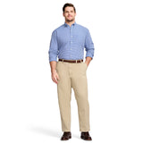 BIG & TALL PERFORMANCE FLAT FRONT CHINO PANTS - CEDARWOOD KHAKI