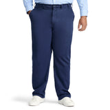 BIG & TALL PERFORMANCE FLAT FRONT CHINO PANTS - NAVY