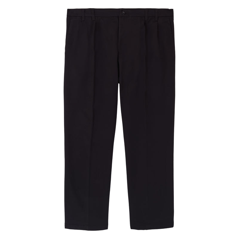 BIG AND TALL PERFORMANCE STRETCH PLEATED CHINO PANT - BLACK