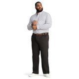 BIG & TALL PERFORMANCE FLAT FRONT CHINO PANTS - BLACK