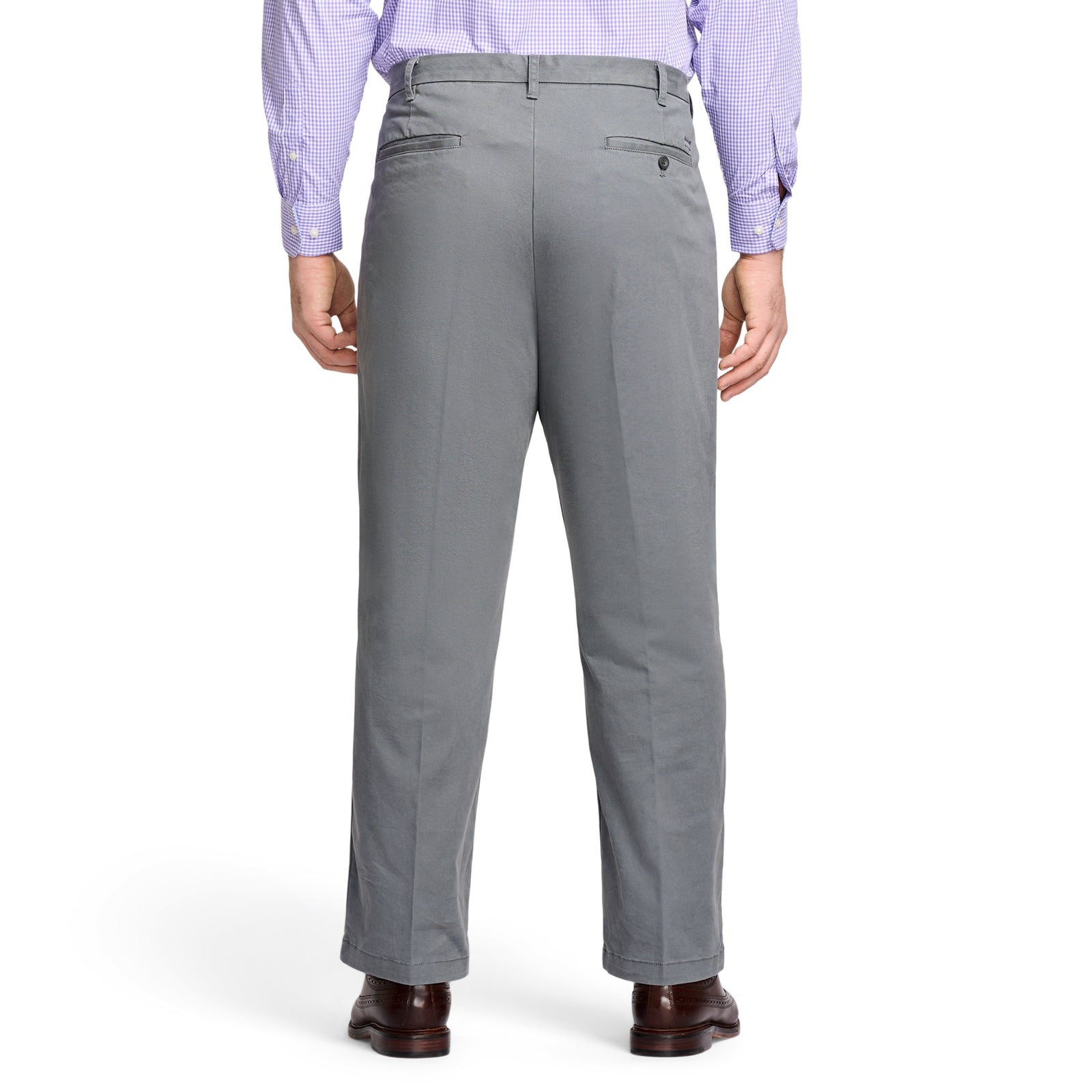 BIG AND TALL PERFORMANCE STRETCH PLEATED CHINO PANT SMOKED