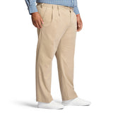 BIG & TALL PERFORMANCE FLAT FRONT CHINO PANTS - CEDARWOOD KHAKI