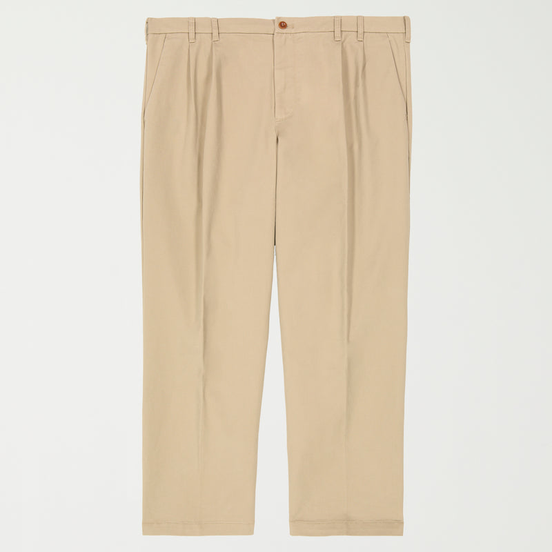 BIG AND TALL PERFORMANCE STRETCH PLEATED CHINO PANT - CEDARWOOD KHAKI