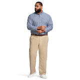 BIG & TALL PERFORMANCE FLAT FRONT CHINO PANTS - CEDARWOOD KHAKI