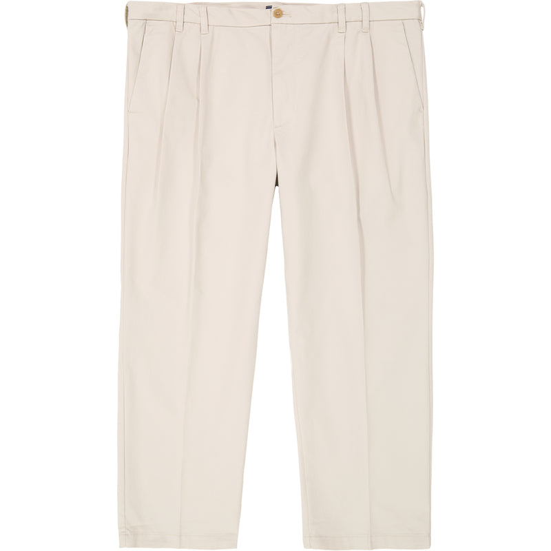 BIG AND TALL PERFORMANCE STRETCH PLEATED CHINO PANT - WARM PEARL