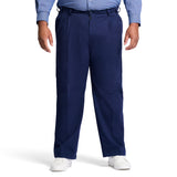 BIG & TALL PERFORMANCE FLAT FRONT CHINO PANTS - NAVY