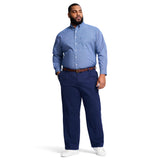 BIG & TALL PERFORMANCE FLAT FRONT CHINO PANTS - NAVY
