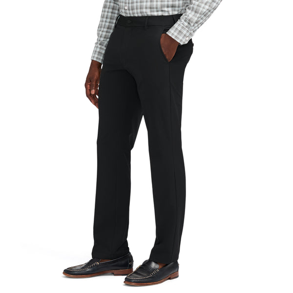 TRAVELER FLAT FRONT CHINO PANT - BLACK