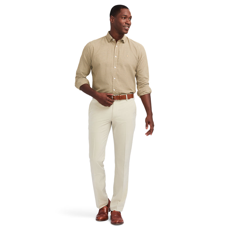 TRAVELER FLAT FRONT CHINO PANT - PLAZA TAUPE HEATHE