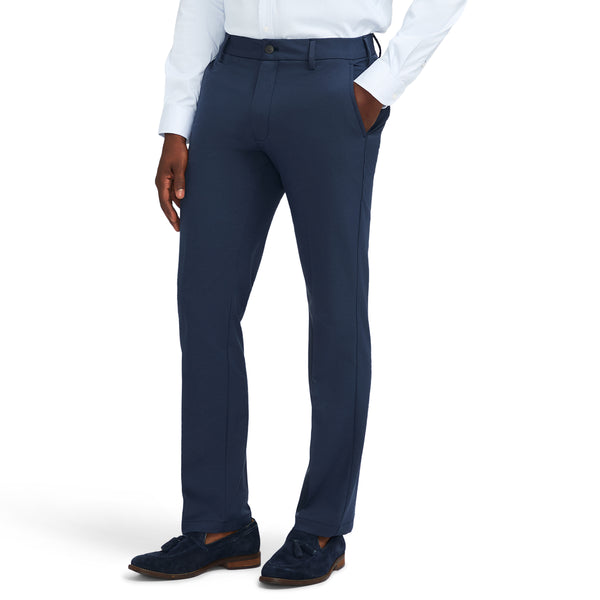 TRAVELER FLAT FRONT CHINO PANT - NAVY BLAZER HEATHE