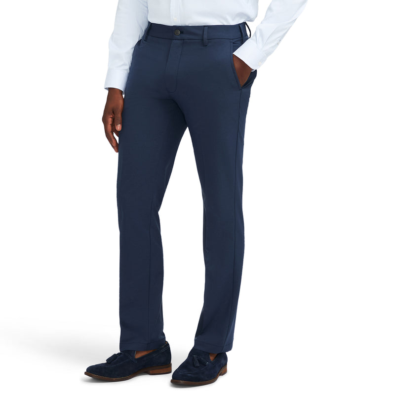 TRAVELER FLAT FRONT CHINO PANT - NAVY BLAZER HEATHE