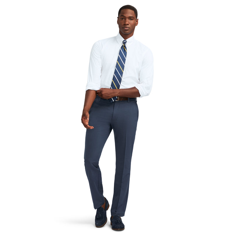 TRAVELER FLAT FRONT CHINO PANT - NAVY BLAZER HEATHE