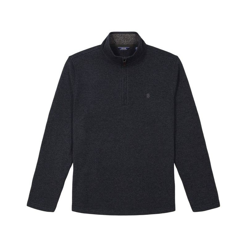 SWEATER FLEECE QUARTER ZIP - BLACK