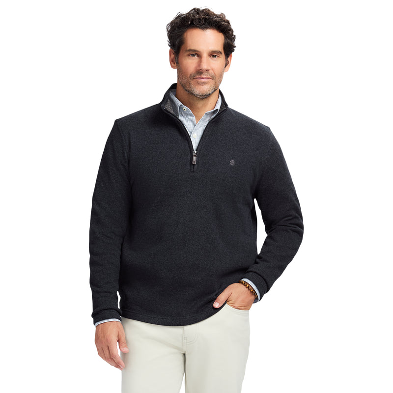 SWEATER FLEECE QUARTER ZIP - BLACK