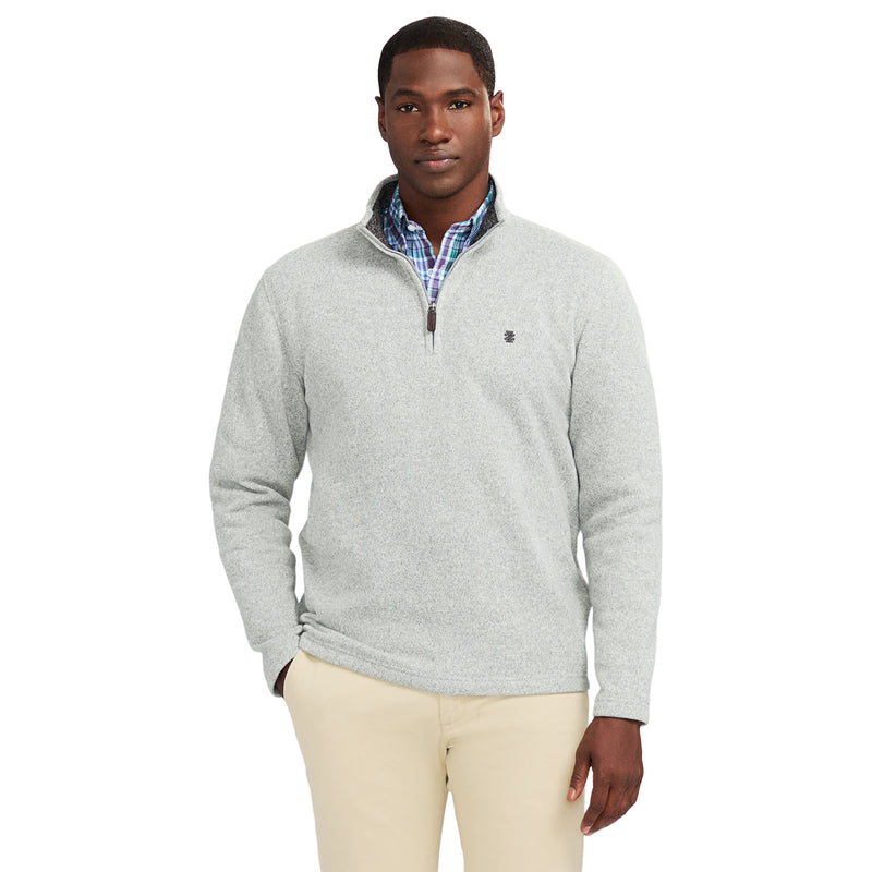 SWEATER FLEECE QUARTER ZIP - LT GREY HTHR