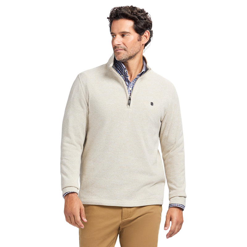 SWEATER FLEECE QUARTER ZIP - ROCK HTHR