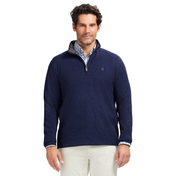 SWEATER FLEECE QUARTER ZIP - NAVY BLAZER