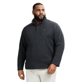 BIG & TALL QUARTER ZIP SWEATER FLEECE - BLACK