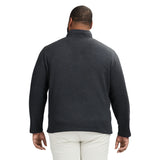 BIG & TALL QUARTER ZIP SWEATER FLEECE - BLACK
