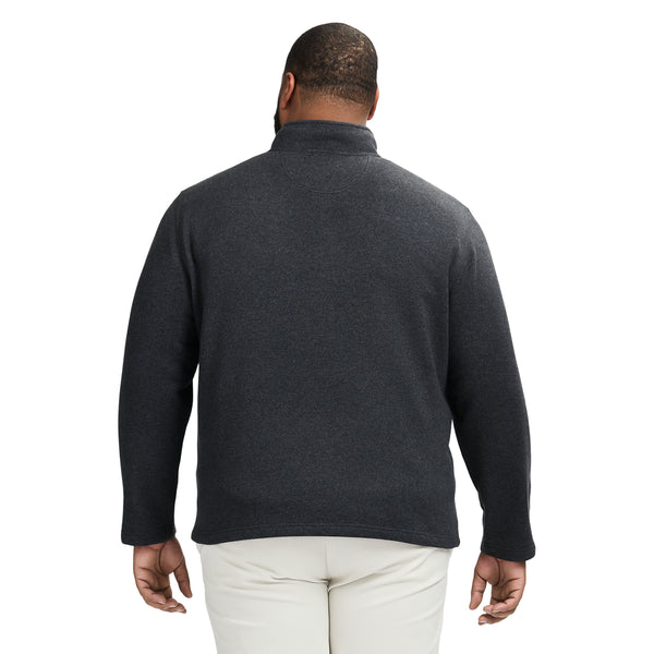 BIG AND TALL QUARTER ZIP SWEATER FLEECE - BLACK