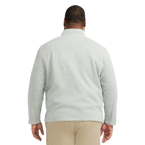 BIG AND TALL QUARTER ZIP SWEATER FLEECE - LT GREY HTHR