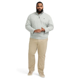 BIG & TALL QUARTER ZIP SWEATER FLEECE - LT GREY HTHR