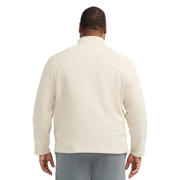 BIG AND TALL QUARTER ZIP SWEATER FLEECE - ROCK HTHR