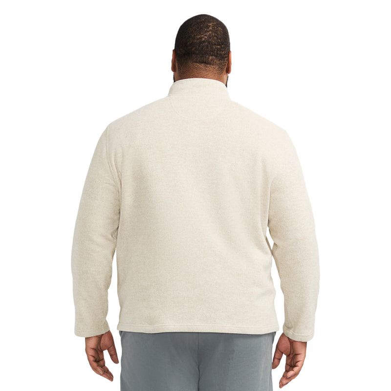 BIG AND TALL QUARTER ZIP SWEATER FLEECE - ROCK HTHR