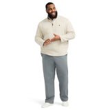 BIG & TALL QUARTER ZIP SWEATER FLEECE - ROCK HTHR
