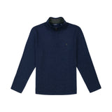 BIG & TALL QUARTER ZIP SWEATER FLEECE - NAVY BLAZER
