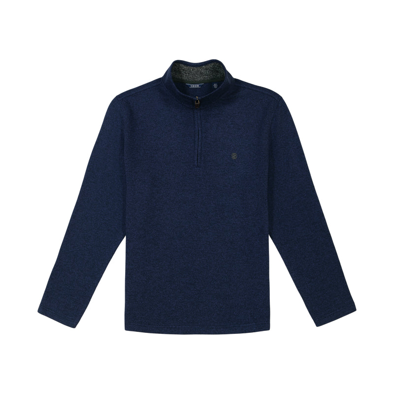 BIG AND TALL QUARTER ZIP SWEATER FLEECE - NAVY BLAZER