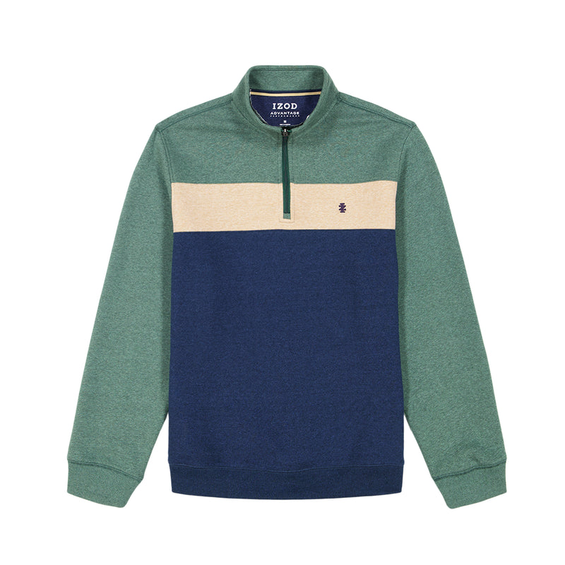 ADVANTAGE PERFORMANCE COLORBLOCK QUARTER ZIP FLEECE IZOD