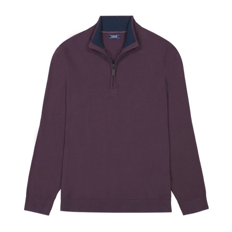 PREMIUM ESSENTIALS QUARTER ZIP SWEATER - PLUM PERFECT