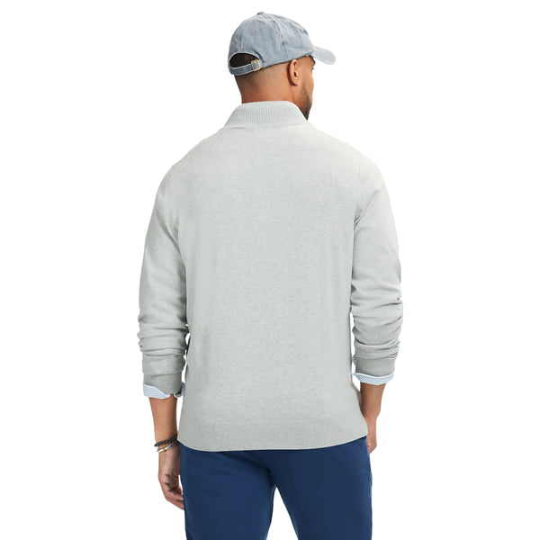 PREMIUM ESSENTIALS QUARTER ZIP SWEATER - LT GREY HTHR