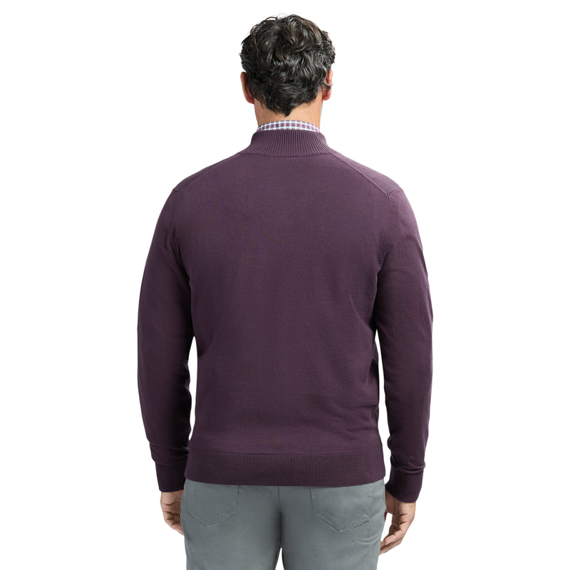 PREMIUM ESSENTIALS QUARTER ZIP SWEATER - PLUM PERFECT