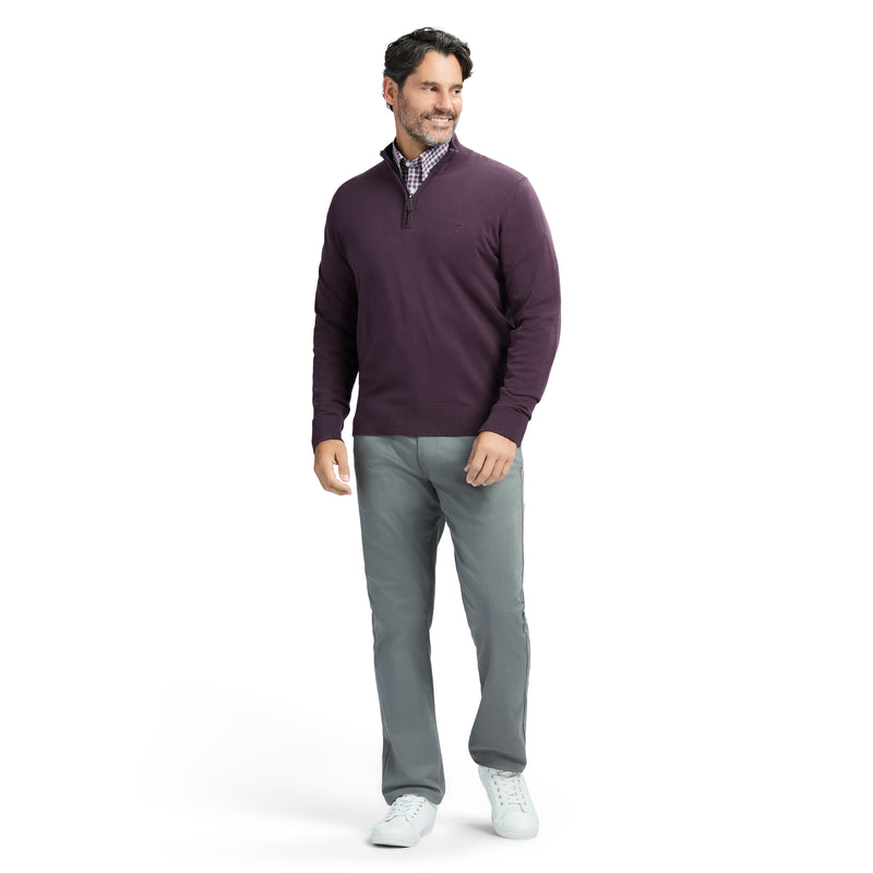 PREMIUM ESSENTIALS QUARTER ZIP SWEATER - PLUM PERFECT