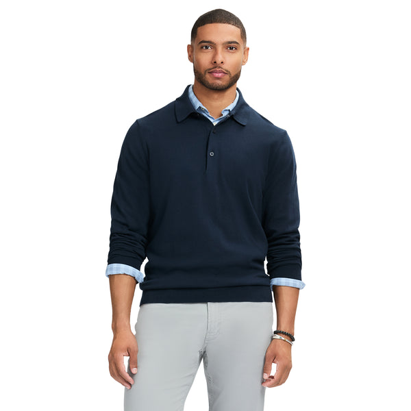 PREMIUM ESSENTIALS SWEATER POLO - NAVY BLAZER