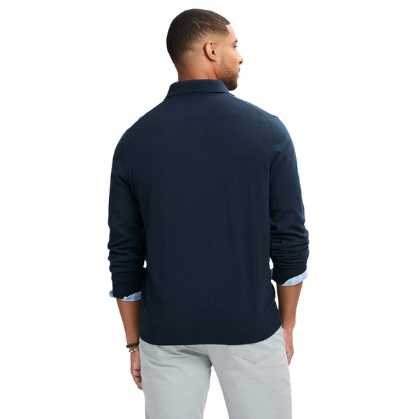 PREMIUM ESSENTIALS SWEATER POLO - NAVY BLAZER