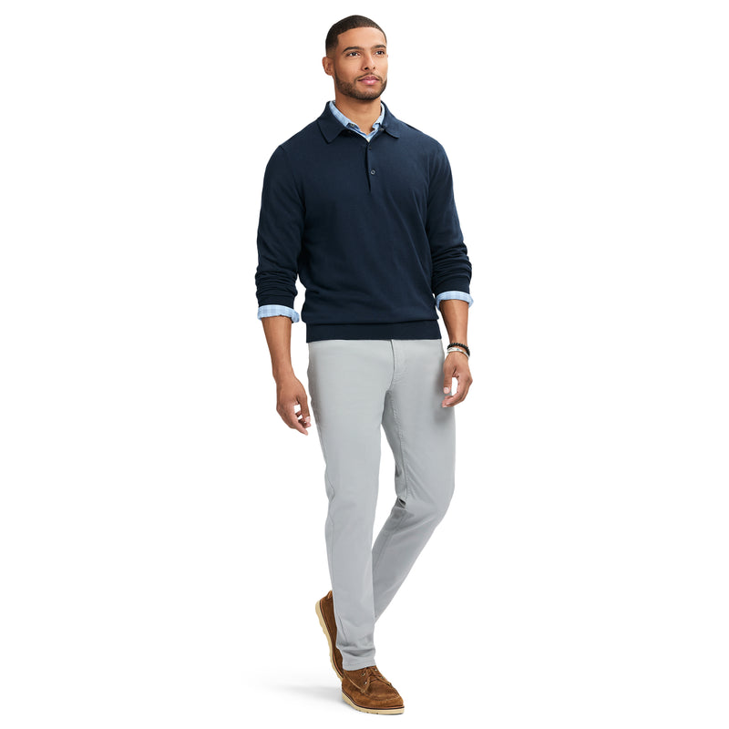 PREMIUM ESSENTIALS SWEATER POLO - NAVY BLAZER