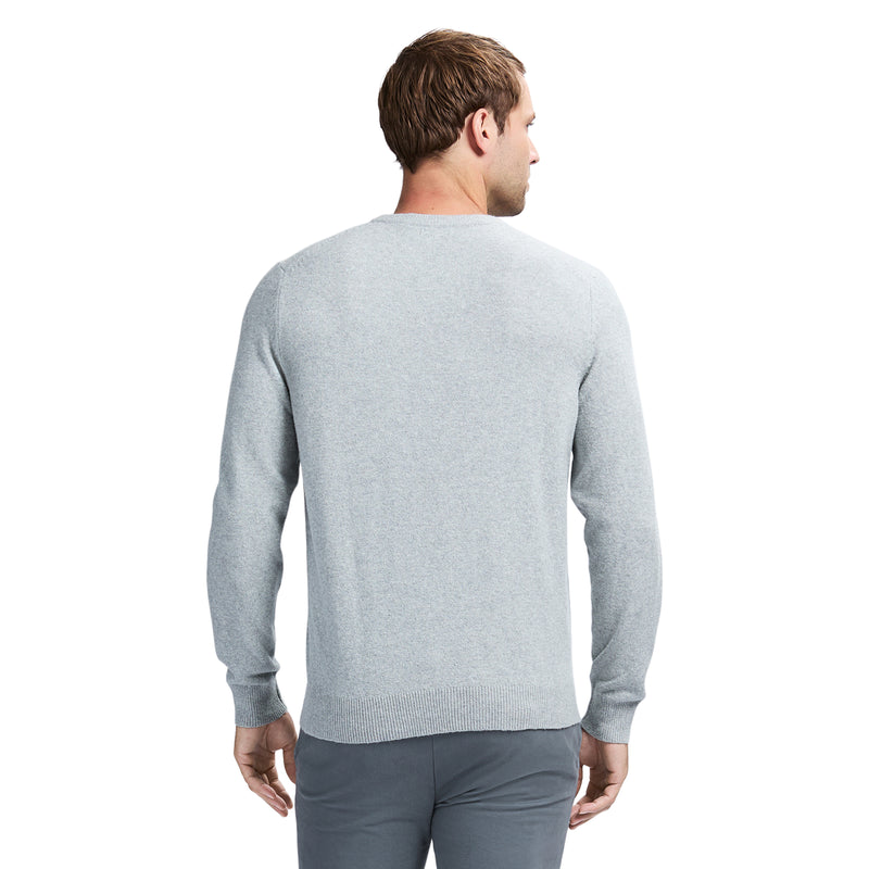 CLASSIC STRIPED CREWNECK SWEATER - LT GREY HTHR