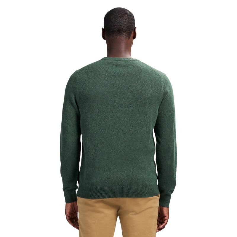 CLASSIC STRIPED CREWNECK SWEATER - DEEP FOREST