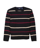 CLASSIC STRIPED CREWNECK SWEATER - BLACK