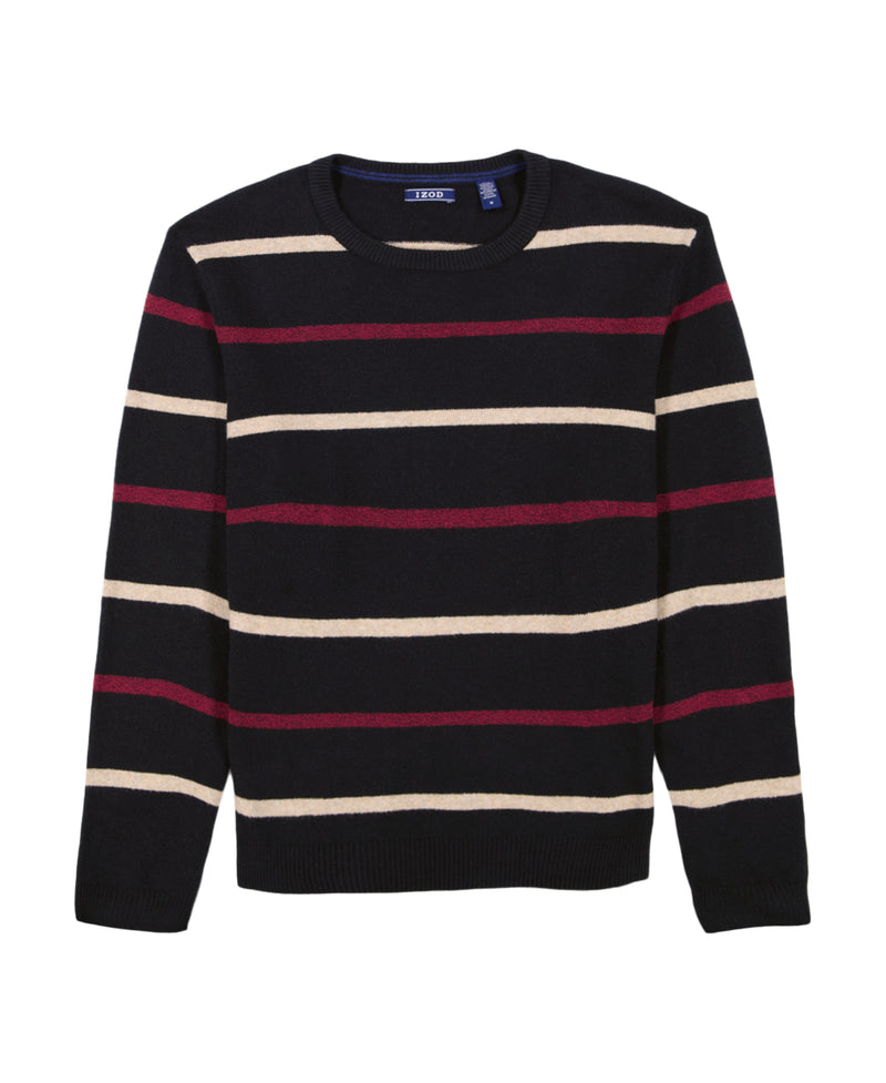 CLASSIC STRIPED CREWNECK SWEATER - BLACK