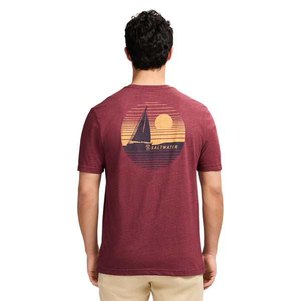 SALTWATER SHORT SLEEVE 
GRAPHIC TEE - VELVET MAROON