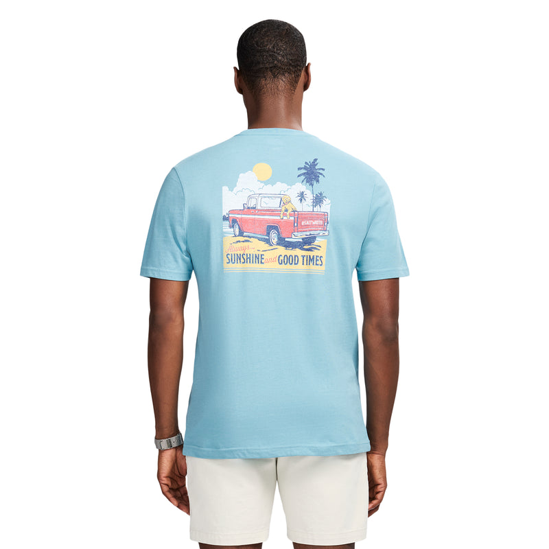 SALTWATER SHORT SLEEVE 
GRAPHIC TEE - DELPHINIUM BLUE